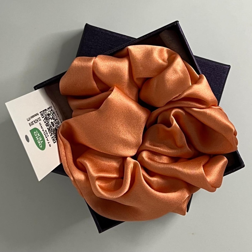 ORGANIC 100% PURE MULBERRY SILK  6cm SCRUNCHIES Eco-Friendly BY FUN SILK